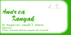 andrea kanyak business card